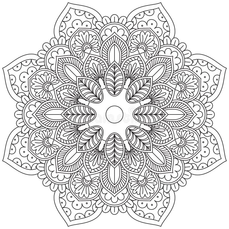 Desenho Gráfico Floral De Mandala Para Colorir Meditação De Página  Ilustração do Vetor - Ilustração de arte, asteca: 217064444