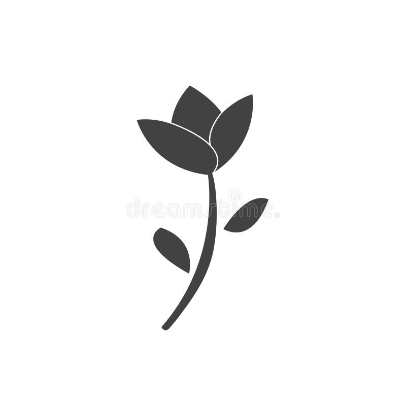 Flor hermosa del tulipán Icono plano del diseño Aislado sobre blanco stock de ilustración Flor hermosa del tulipán Icono plano del diseño Aislado sobre blanco stock de ilustración