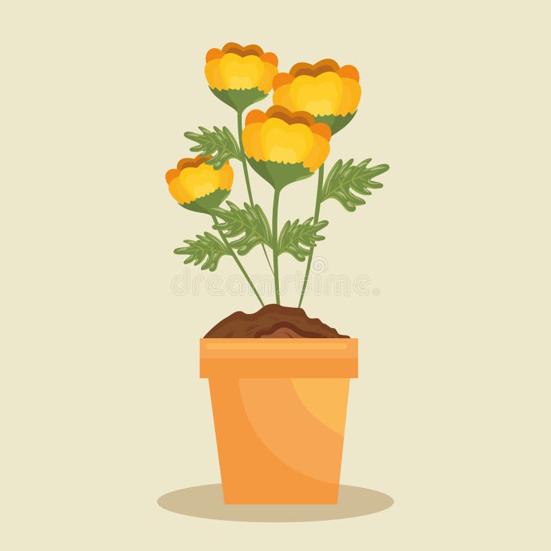 Flor linda en icono del pote libre illustration Flor linda en icono del pote libre illustration