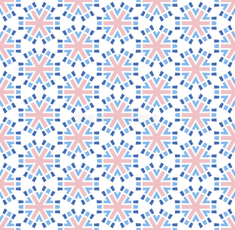 Flor sextavada azul cor-de-rosa ilustração stock