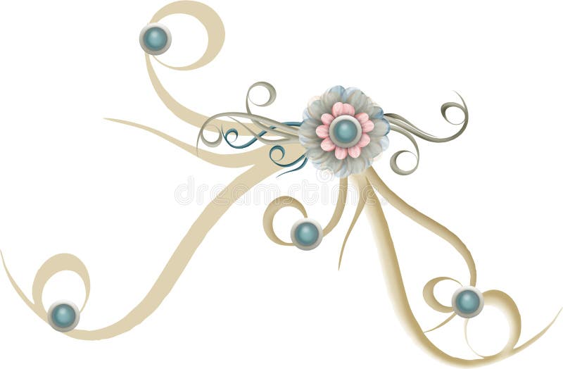 Flor y remolinos ilustración del vector Flor y remolinos ilustración del vector