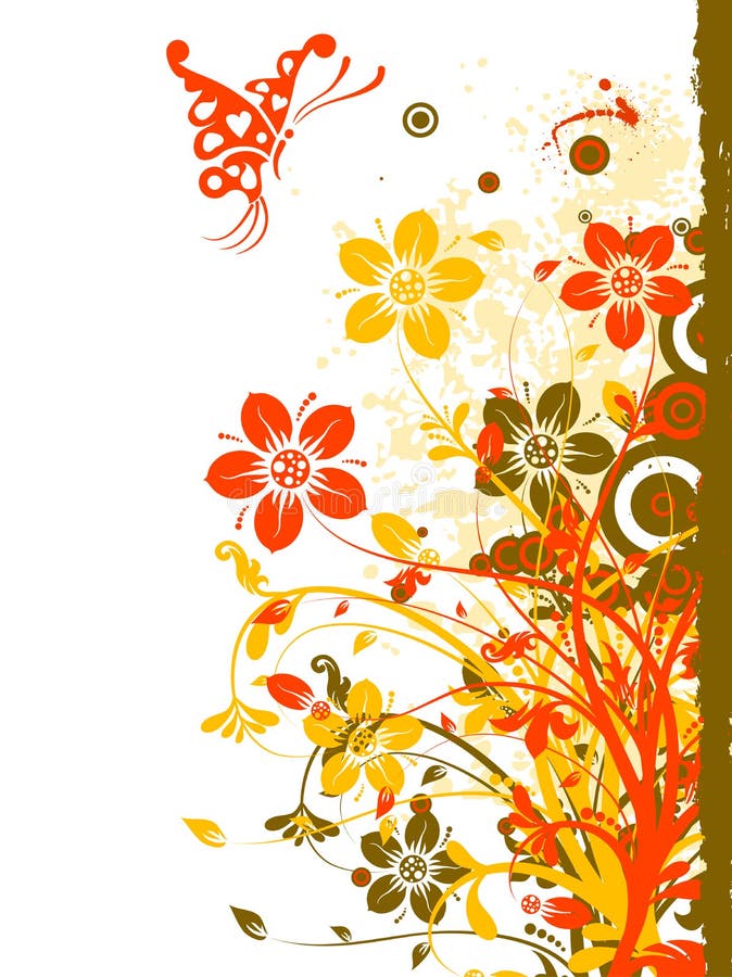 Grunge floral background stock vector. Illustration of stain - 2468626