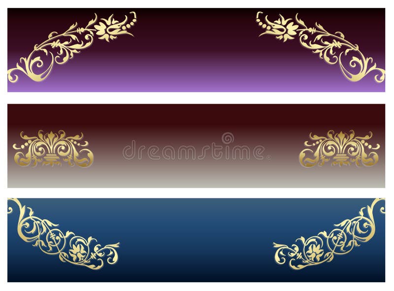 Floral Abstract Banner Set.