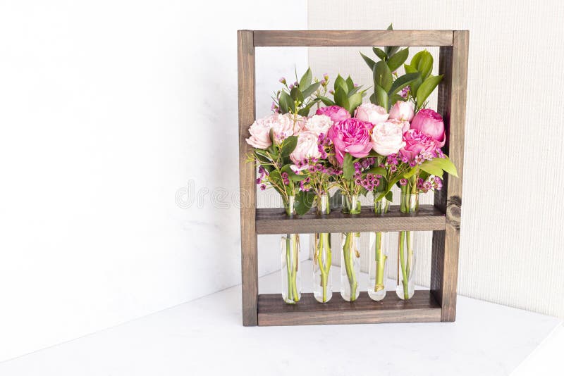 Floral Arrangement in Wooden Box Stock Photo Image of abstract, arrangement 173547546
