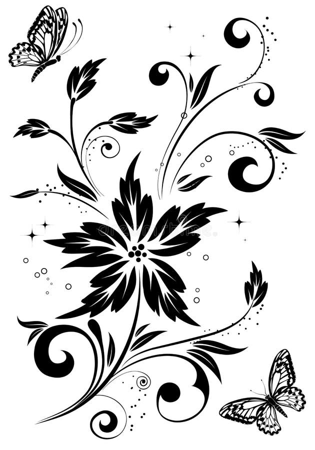 Vector - Abstract Black Floral Vine Stock Vector - Illustration of ...