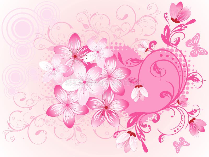 Pink Floral Background stock vector. Illustration of clipart - 1946847