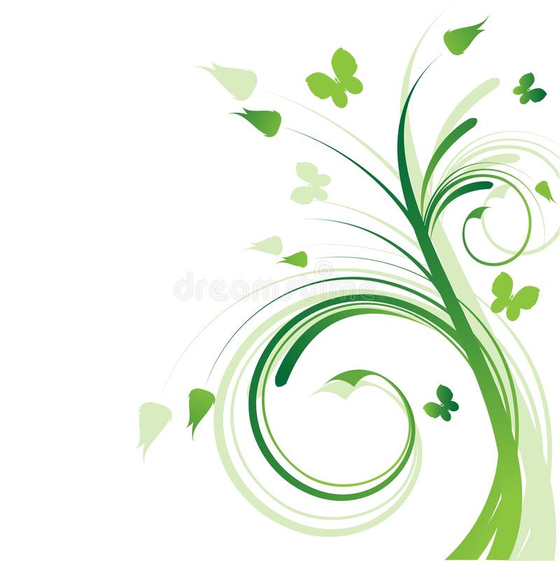 Green vines stock vector. Illustration of white, background - 15234402