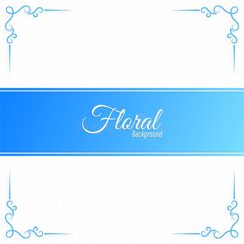 Floral Background Blue Banner Design Stock Illustration Illustration