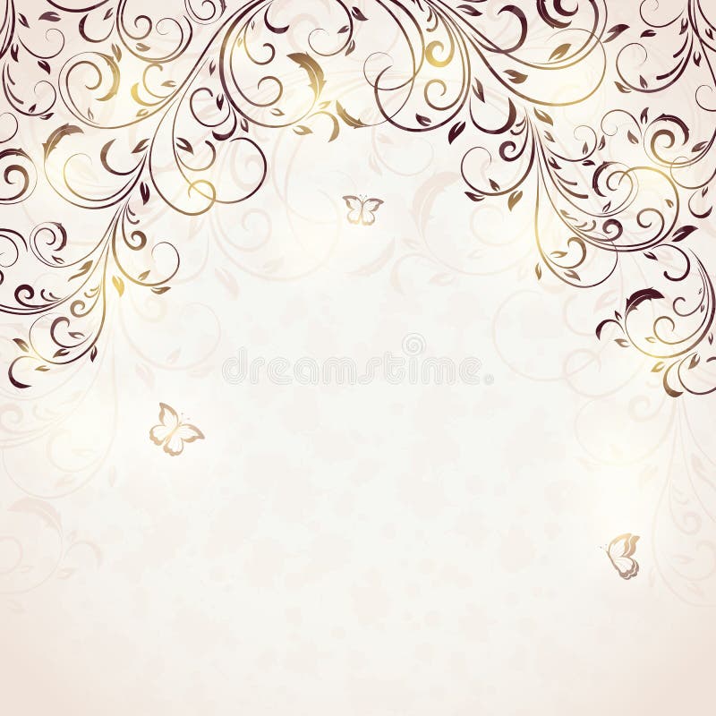 Floral background with butterfly