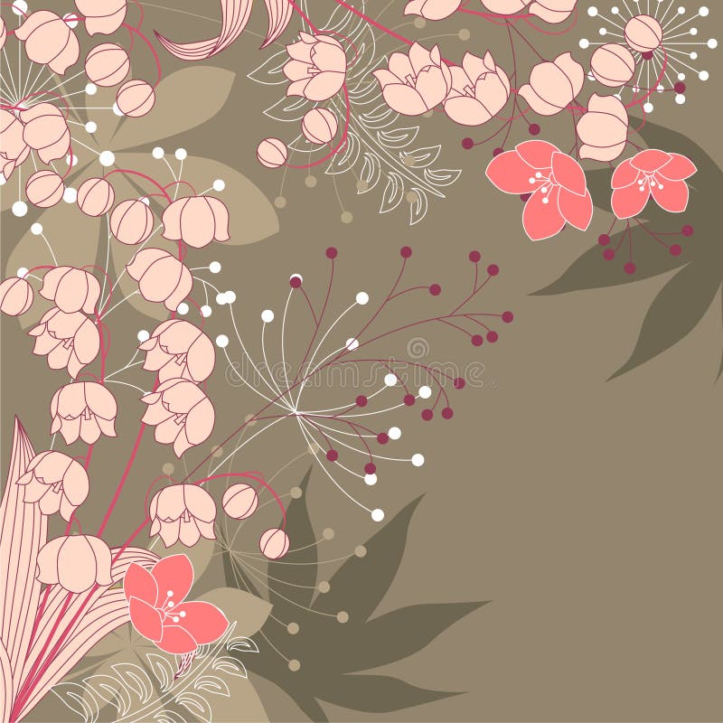 Floral background with contour flowers vector illustration Floral background with contour flowers vector illustration