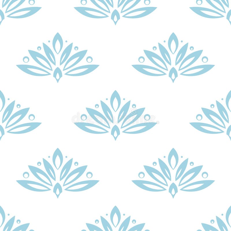 Floral Background with Navy Blue Seamless Pattern Stock Vector