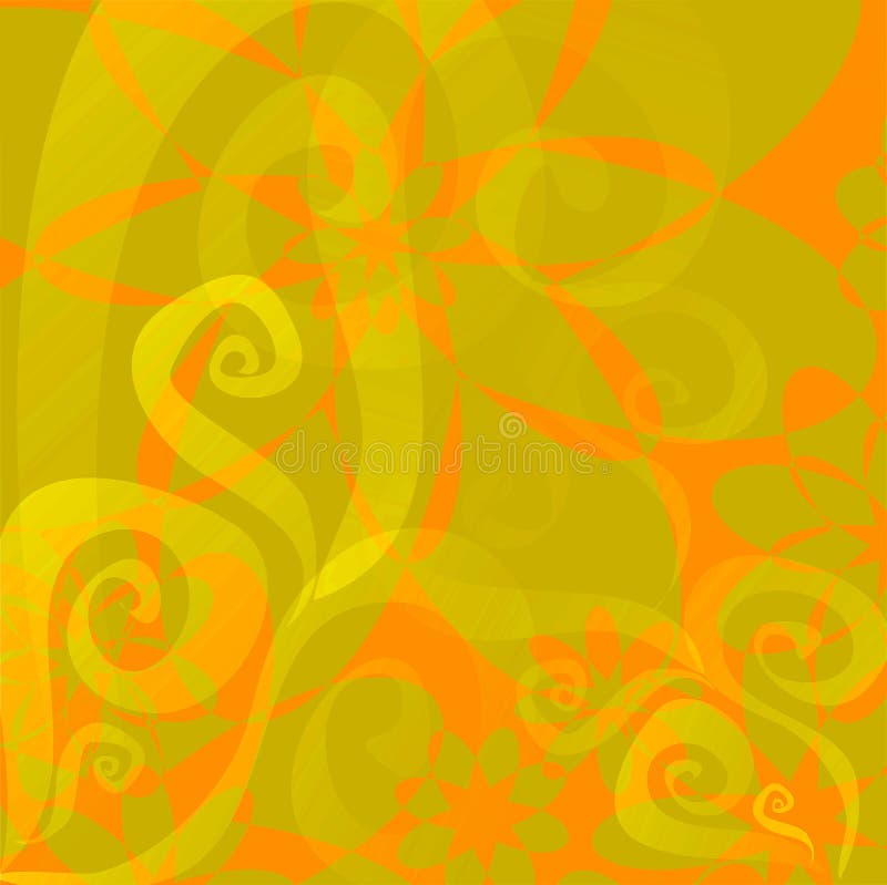 Floral Background ( Orange Lime Green) Stock Illustration