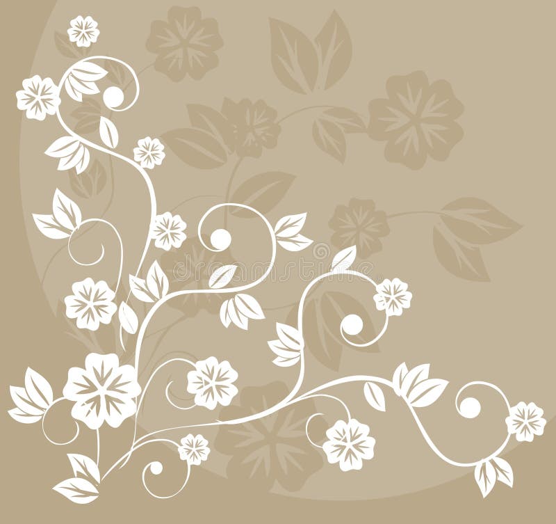 Floral Background with Birds in Vector Stock Vector - Illustration of ...