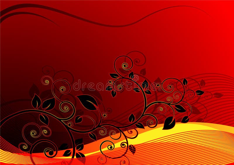 floral background vector with wave