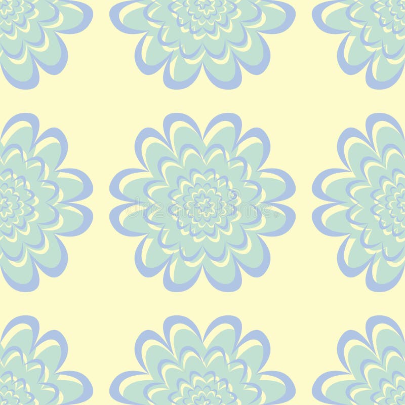 Floral beige seamless pattern. Beige background with light blue and green flower designs vector illustration Floral beige seamless pattern. Beige background with light blue and green flower designs vector illustration