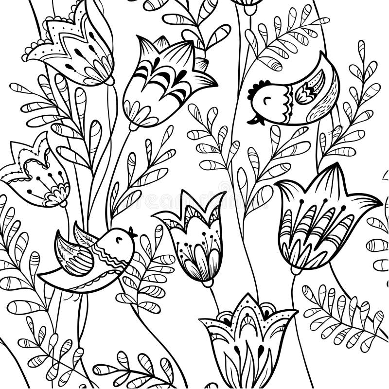 Floral black and white stock vector. Illustration of decorative - 30203990