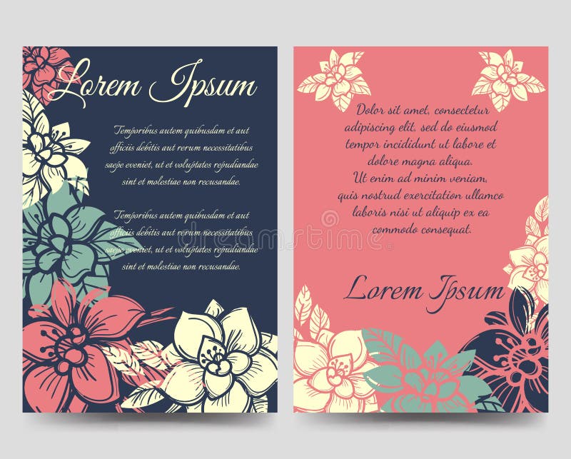 Floral boho style brochure flyers template stock illustration Floral boho style brochure flyers template stock illustration