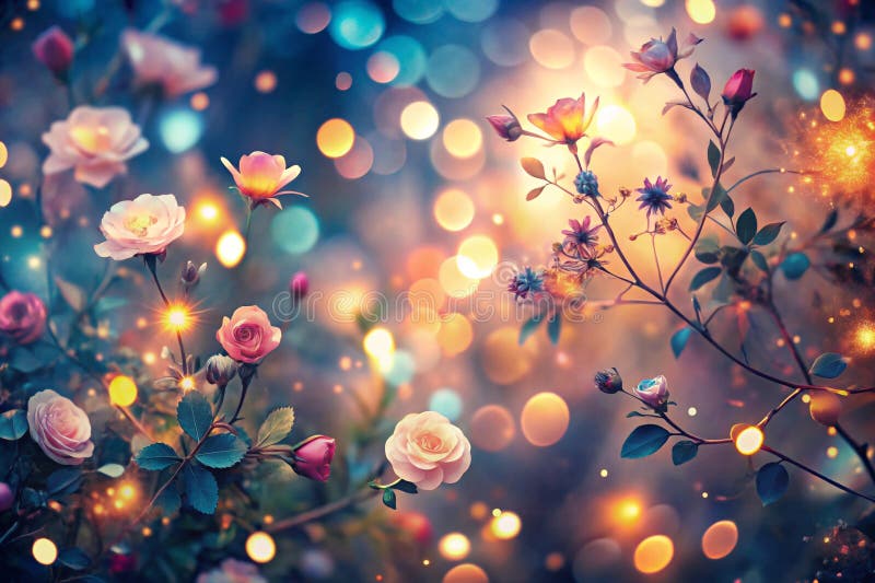 Floral bokeh a dreamy wallpaper with a bokeh effect. Generative AI vector illustration