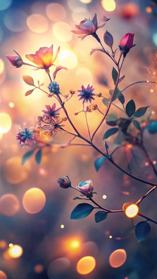 Floral bokeh a dreamy wallpaper with a bokeh effect. Generative AI vector illustration