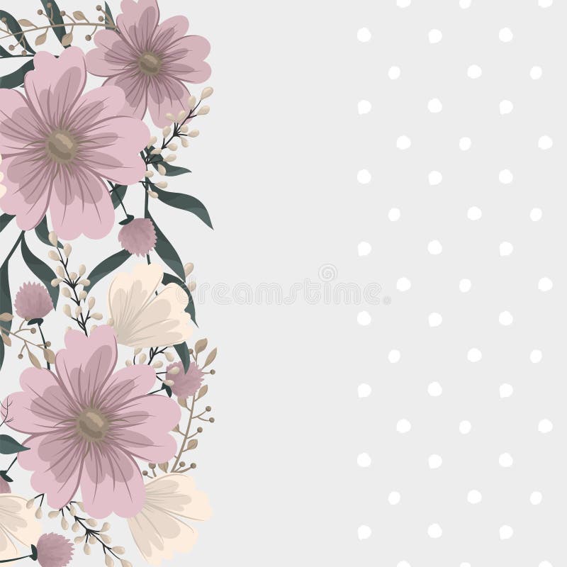 Floral border background - pink flower border vector illustration