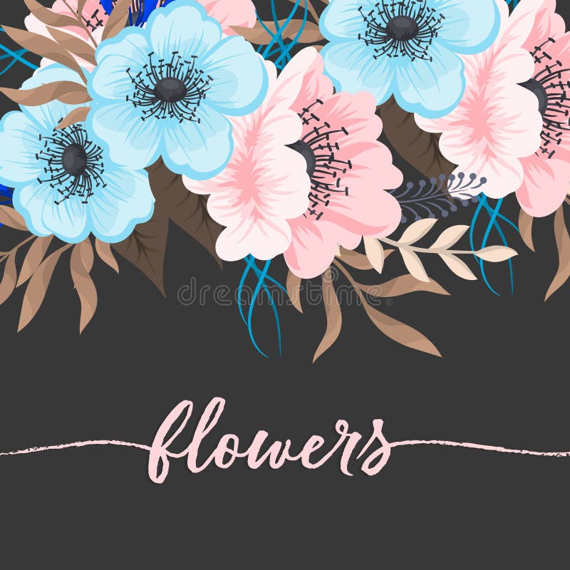 Floral border background - pink flower border stock illustration