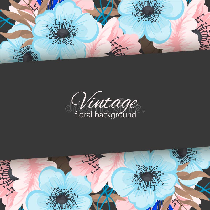 Floral border background - pink flower border vector illustration