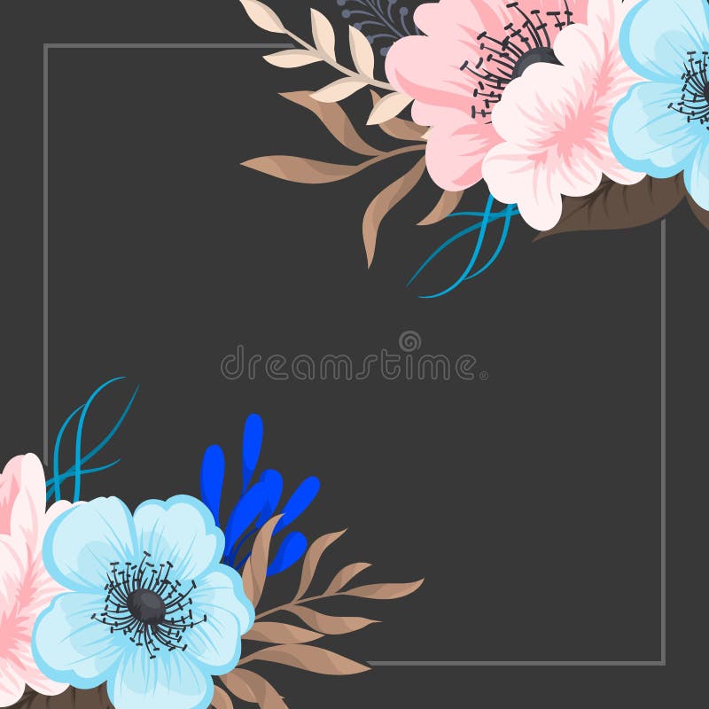Floral border background - pink flower border vector illustration