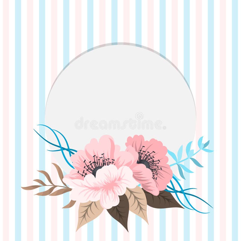 Floral border background - pink flower border vector illustration