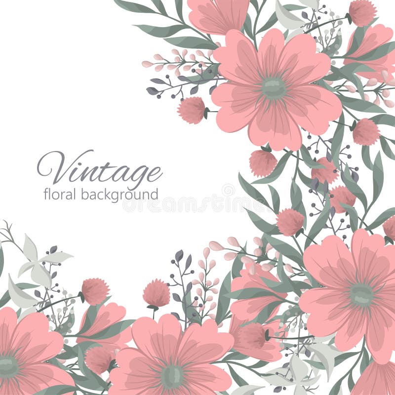Floral border background - pink flower border royalty free illustration