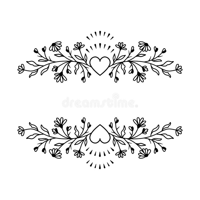 Floral Split Monogram Divider Frames