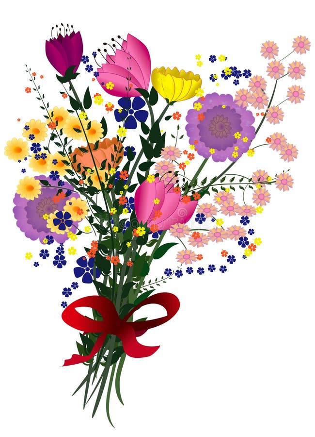 Floral Bouquet Illustration Stock Vector - Illustration of floral ...