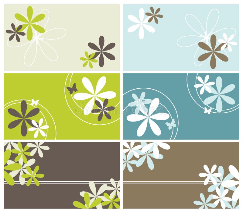 Floral business cards stock illustration