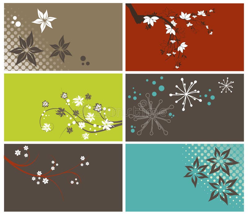 Floral business cards set royalty free illustration