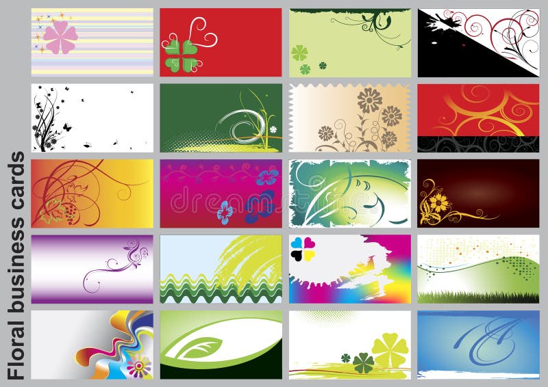 Floral business cards stock illustration