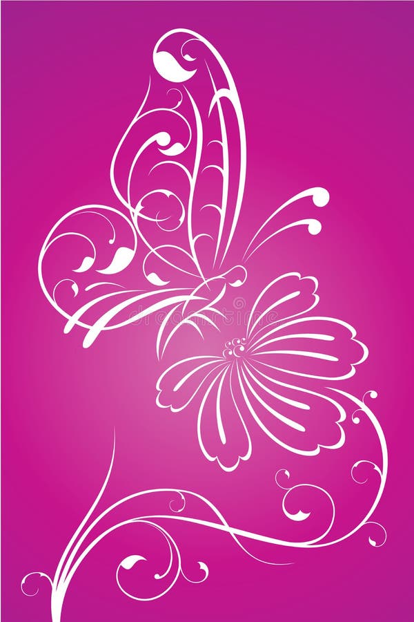 Abstract Butterfly on Flower Stock Vector - Illustration of effects ...