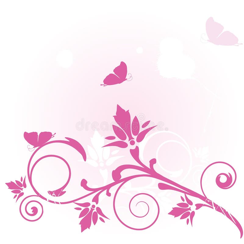 Pink Butterfly Border stock illustration. Illustration of butterflies ...