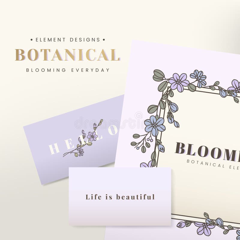 Floral card design stock illustration. Illustration of drawn 203535033