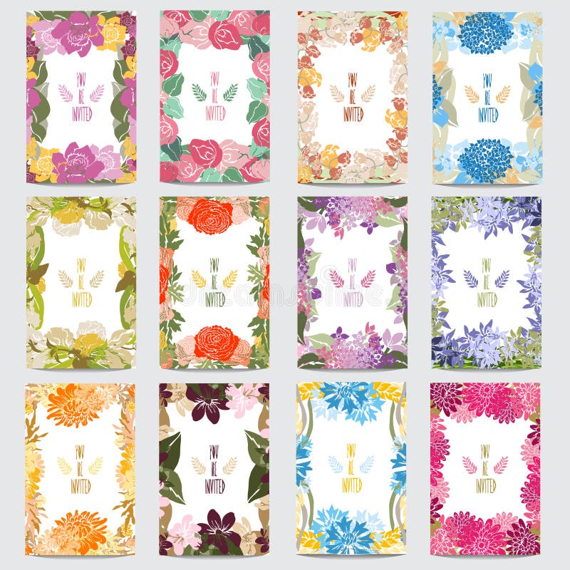 Floral cards set