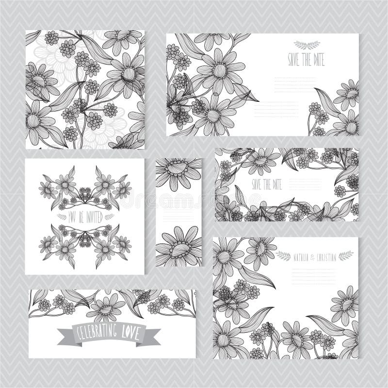 Floral cards set stock vector. Illustration of clip, frame - 47741297