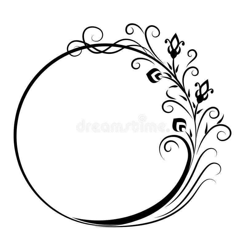 Round frame with floral decoration Royalty Free Vector Image