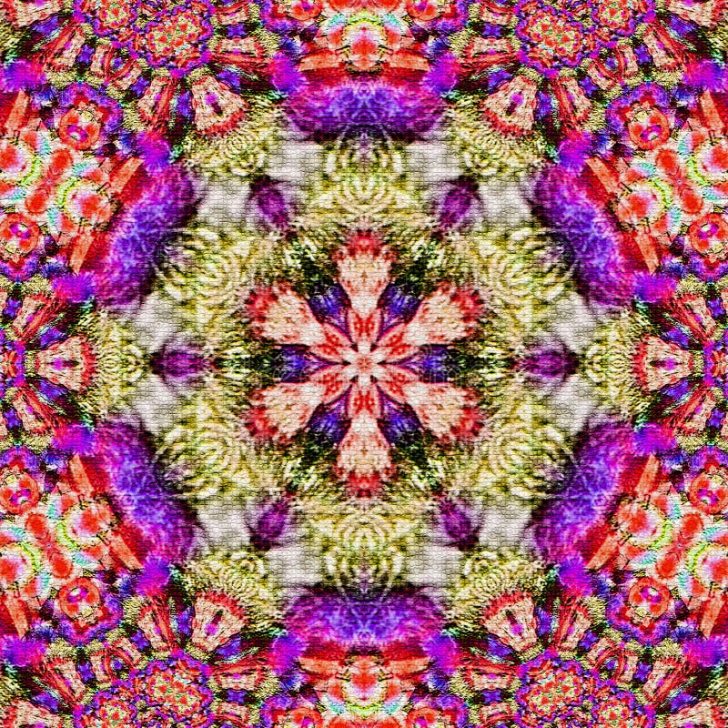 Floral circular ornament with ethnic motifs vector illustration