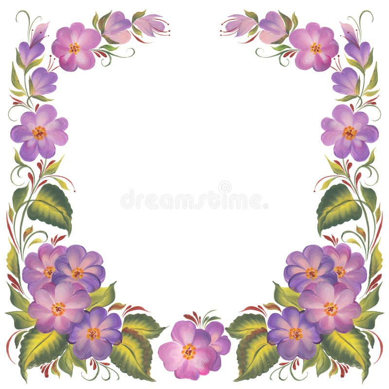 Floral corner frame stock illustration. Illustration of beautiful