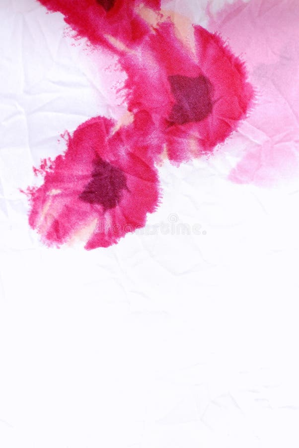 Floral crumpled fabric with red poppies. stock photo
