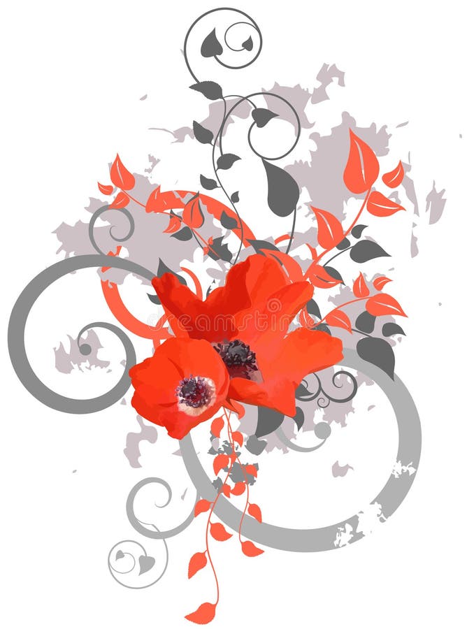 Floral Design stock vector. Illustration of blooming, grunge 5058699