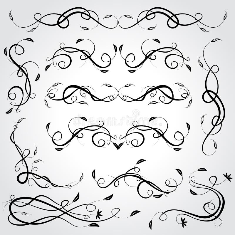 Swoosh Curls Swash Swish with Scribbles and Squiggle Swooshes, S Stock  Vector - Illustration of curls, modern: 122129421