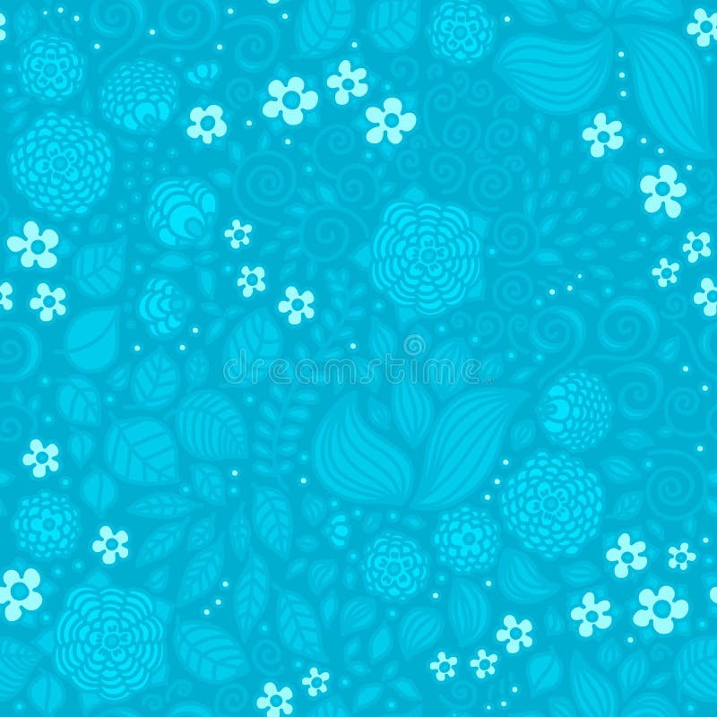 Floral Doodle Wallpaper Seamless Pattern Stock Illustration