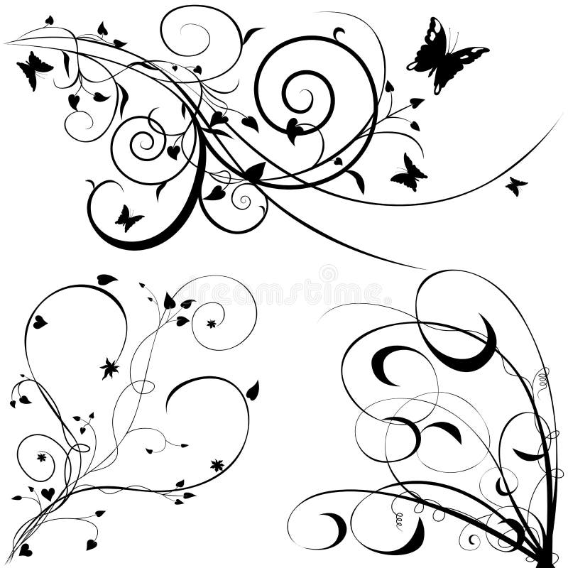 Floral elements C royalty free illustration Floral elements C royalty free illustration