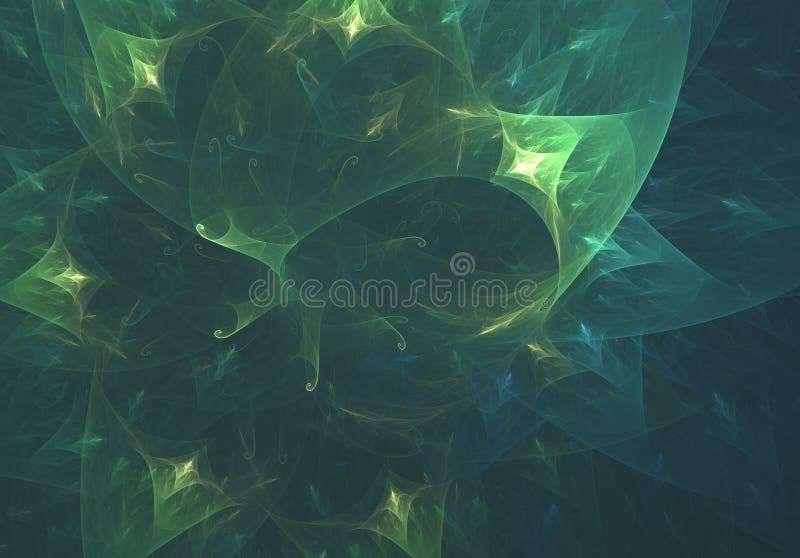 Floral emerald fractal abstract background