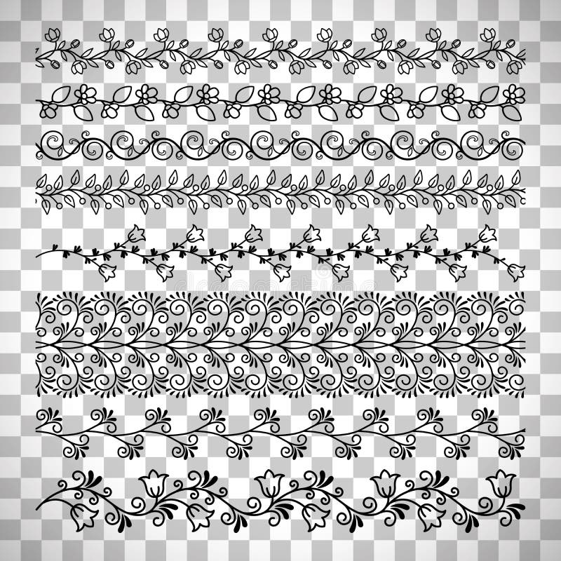 Floral ensemble de séparateur de lignes illustration stock Floral ensemble de séparateur de lignes illustration stock