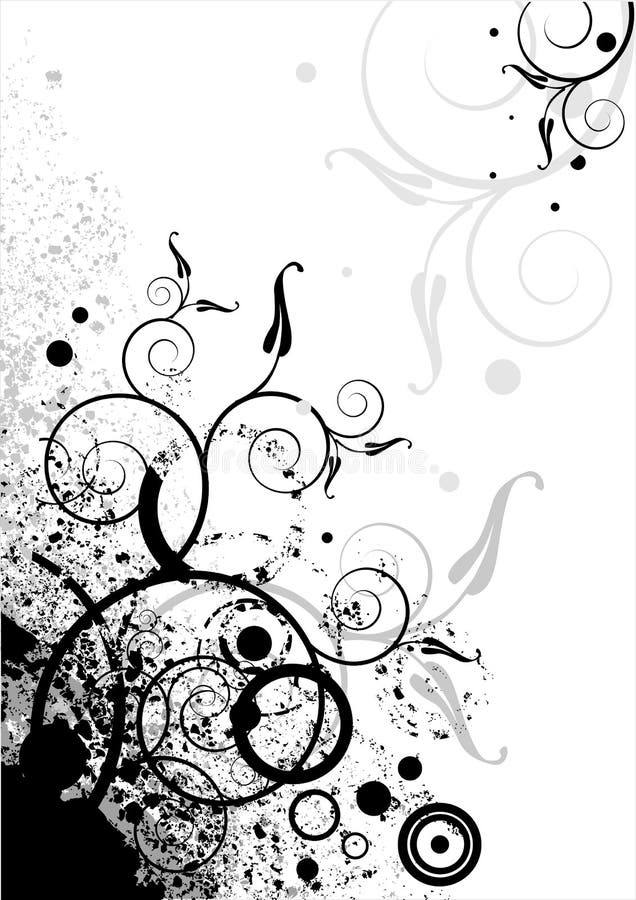 Black White Swirls and Grunge Stock Vector - Illustration of swirl ...